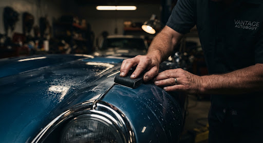 Craftsman working on vehicle bodywork